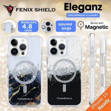 เคส FenixShield Eleganz SILVER OBSIDIAN MagSafe สำหรับ iPhone 16 / 15 / 14 / 13 / Plus / Pro / Pro Max 