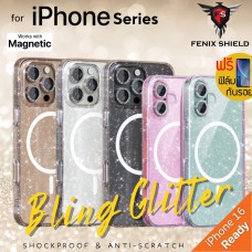 (แถมฟิล์ม) เคสกากเพชร FenixShield Bling Glitter สำหรับ iPhone 16 / 15 / 14 / 13 / 12 / Plus / Pro Max / mini