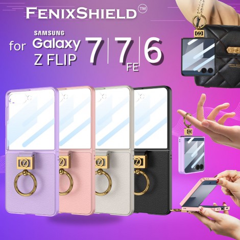 เคส พร้อมฟิล์มกระจก FenixShield [ FNS013 ] สำหรับ Samsung Galaxy Z Flip7 / Flip7 FE / Flip6