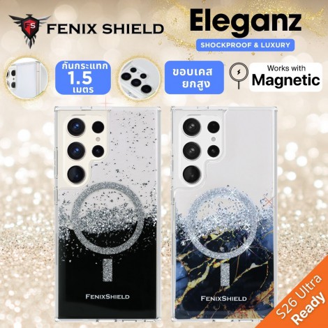 เคสสายมู FenixShield Eleganz SILVER OBSIDIAN สำหรับ Galaxy S26 / S25 / S24 / S23 / Plus / Ultra