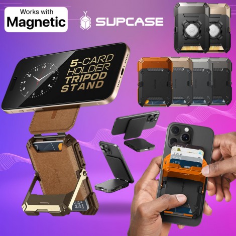 ที่ใส่บัตร ติดโทรศัพท์ มีขาตั้ง SUPCASE [ MagFlip ] Magnetic Wallet with Stand