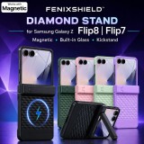 เคส พร้อมฟิล์มกระจก FenixShield Diamond Stand สำหรับ Samsung Galaxy Z Flip8 / Flip7