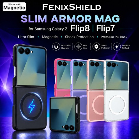 เคส FenixShield Slim Armor Mag สำหรับ Samsung Galaxy Z Flip8 / Flip7 เคส FenixShield Slim Armor Mag สำหรับ Samsung Galaxy Z Flip8 / Flip7