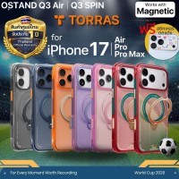 (แถมสติกเกอร์) เคส TORRAS OSTAND Q3 SPIN / SPIN AIR สำหรับ iPhone 17 / 16 / Air / Plus / Pro / Pro Max