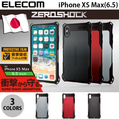 (แถมฟิล์มกันกระแทก) เคส iPhone XS Max ELECOM Zero Shock Case