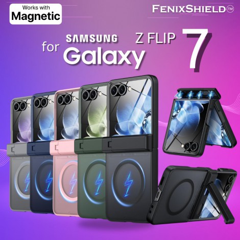 เคส พร้อมฟิล์มกระจก FenixShield Frost Stand สำหรับ Samsung Galaxy Z Flip7 เคส พร้อมฟิล์มกระจก FenixShield Frost Stand สำหรับ Samsung Galaxy Z Flip7