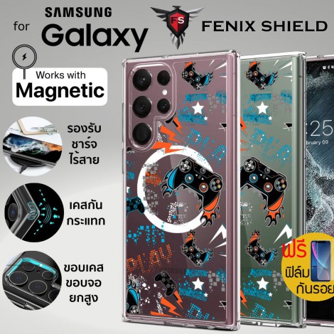 (แถมฟิล์ม) เคส FenixShield Crystal Hybrid [ CRAZY GAMER ] สำหรับ Samsung Galaxy S25 / S24 / S23 / S22 / Plus / Ultra / FE