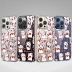 (แถมฟิล์ม) เคส FenixShield Crystal Hybrid [ LUCKY CAT ] สำหรับ iPhone 16e / 16 / 15 / 14 / 13 / 12 / Plus / Pro Max / mini