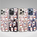 (แถมฟิล์ม) เคส FenixShield Crystal Hybrid [ LUCKY CAT ] สำหรับ iPhone 16e / 16 / 15 / 14 / 13 / 12 / Plus / Pro Max / mini