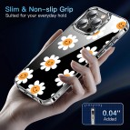 (แถมฟิล์ม) เคส FenixShield Crystal Hybrid [ WHITE DAISY ] สำหรับ iPhone 16e / 16 / 15 / 14 / 13 / 12 / Plus / Pro Max / mini