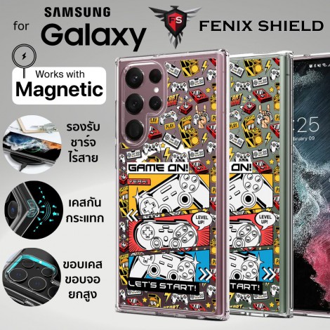 (แถมฟิล์ม) เคส FenixShield Crystal Hybrid [ GAME ON ] สำหรับ Samsung Galaxy S25 / S24 / S23 / S22 / Plus / Ultra / FE