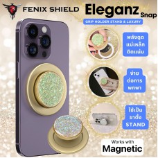 FenixShield Eleganz Snap GOLD GLITTER Magnetic Grip Holder Stand