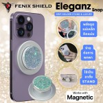 FenixShield Eleganz Snap SILVER GLITTER Magnetic Grip Holder Stand