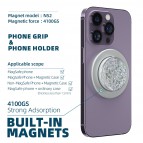 FenixShield Eleganz Snap SILVER SPARKING Magnetic Grip Holder Stand