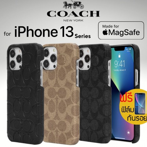 (ของแท้+แถมฟิล์ม) เคส COACH NEW YORK Slim Wrap สำหรับ iPhone 14 Pro / 14 Pro Max / 13 Pro / 13 Pro Max