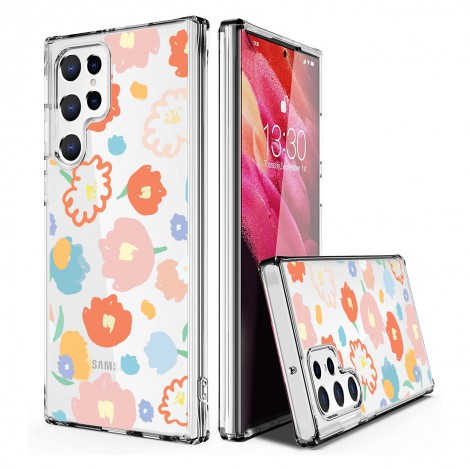 (แถมฟิล์ม) เคส FenixShield Crystal Hybrid [ FLORAL ] สำหรับ Samsung Galaxy S25 / S24 / S23 / S22 / Plus / Ultra / FE