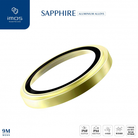 กระจกกันรอย เลนส์กล้อง IMOS Sapphire Lens Protector สำหรับ iPhone 17 / Air / 16e / 16 / 15 / 14 / Plus
