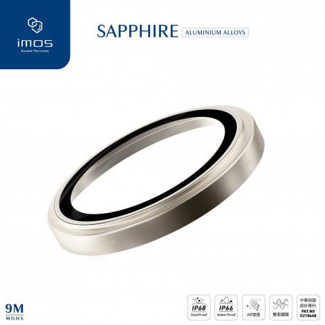 กระจกกันรอย เลนส์กล้อง IMOS Sapphire Lens Protector สำหรับ iPhone 17 / Air / 16e / 16 / 15 / 14 / Plus
