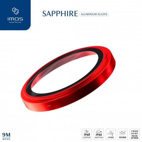 กระจกกันรอย เลนส์กล้อง IMOS Sapphire Lens Protector สำหรับ iPhone 17 / Air / 16e / 16 / 15 / 14 / Plus