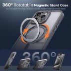 (วงแหวนหมุนได้+แถมฟิล์ม) เคส FenixShield 360 Rotatable Stand สำหรับ iPhone 18 / 17 / 16 / 15 / Plus / Pro / Max 