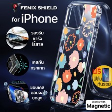 (แถมฟิล์ม) เคส FenixShield Crystal Hybrid [ FLORAL ] with MagSafe สำหรับ iPhone 15 / 14 / 13 / 12 / Plus / Pro / Pro Max / mini