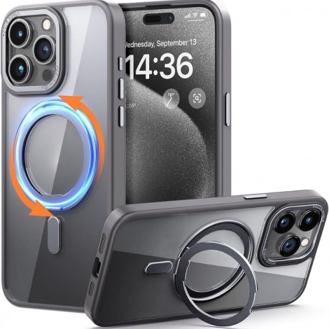 (วงแหวนหมุนได้+แถมฟิล์ม) เคส FenixShield 360 Rotatable Stand สำหรับ iPhone 18 / 17 / 16 / 15 / Plus / Pro / Max 