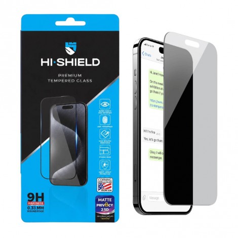 ฟิล์มกระจกกันคนมอง HiShield Privacy สำหรับ iPhone 18 / 17 / 16 / 15 / 14 / 13 / 12 / 11 / Air / Plus / Pro / Max