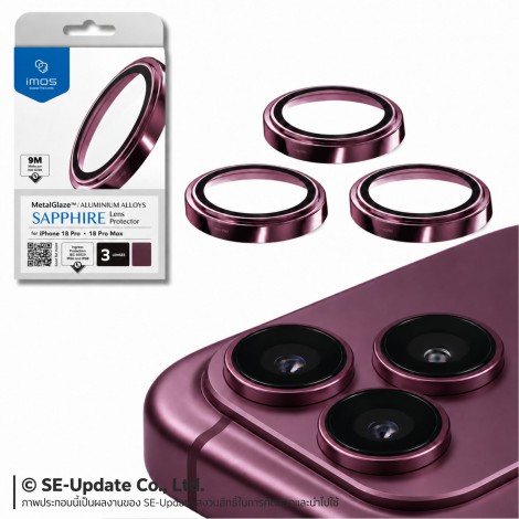กระจกกันรอย เลนส์กล้อง IMOS Sapphire Lens Protector สำหรับ iPhone 18 / 17 / 16 / 15 / 14 / Pro / Pro Max