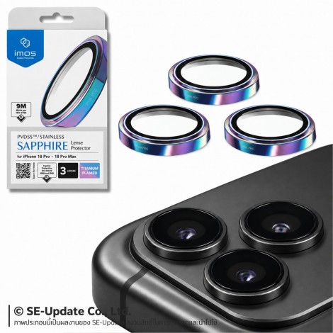 กระจกกันรอย เลนส์กล้อง IMOS Sapphire Lens Protector สำหรับ iPhone 18 / 17 / 16 / 15 / 14 / Pro / Pro Max