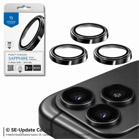 กระจกกันรอย เลนส์กล้อง IMOS Sapphire Lens Protector สำหรับ iPhone 18 / 17 / 16 / 15 / 14 / Pro / Pro Max
