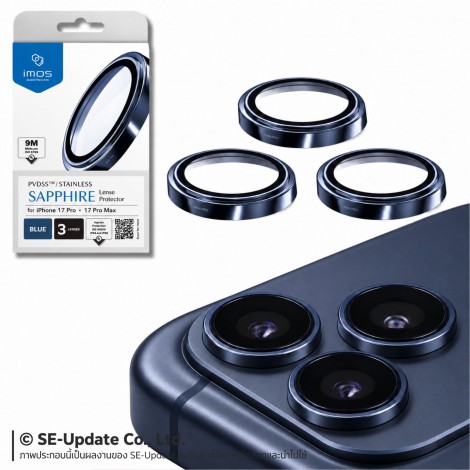 กระจกกันรอย เลนส์กล้อง IMOS Sapphire Lens Protector สำหรับ iPhone 18 / 17 / 16 / 15 / 14 / Pro / Pro Max