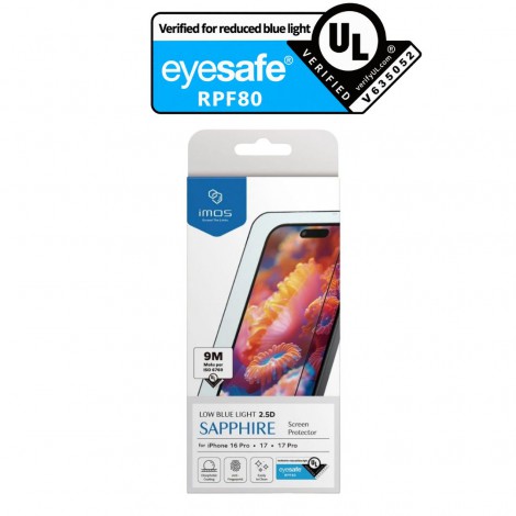 IMOS ฟิล์มกระจก Sapphire สำหรับ iPhone 18 / 17 / 16 / 15 / 14 / Air / Pro / Max
