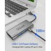 (รับประกัน 1 ปี) QGeem USB Type C 7-in-1 Multifunction Adapter (3 USB 3.0 + HDMI + SD/TF + USB-C PD)