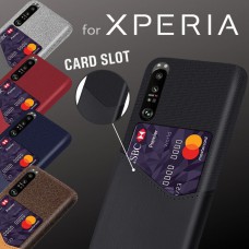 เคส Sony Luxury Leather Soft Canvas Card Slot สำหรับ Xperia 1 III / 10 III / 5 III / 5 II 