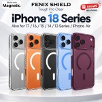 (แถมฟิล์ม) เคส FenixShield Tough Pro Clear สำหรับ iPhone 18 / 17 / 16e / 16 / 15 / 14 / 13 / Air / Plus / Pro / Max