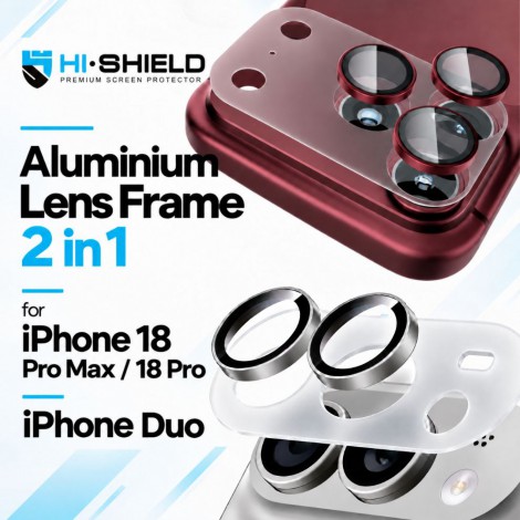 กระจกกันเลนส์กล้อง HIShiled Aluminum Lens Frame 2 in 1 สำหรับ iPhone Duo / 18 Pro / 18 Pro Max