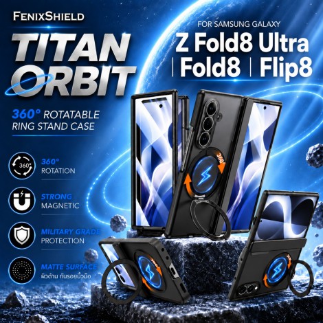 (แถมปากกา) เคส พร้อมฟิล์มกระจก FenixShield TITAN Orbit สำหรับ Samsung Galaxy Z Fold8 / Fold8 Ultra / Flip8 (แถมปากกา) เคส พร้อมฟิล์มกระจก FenixShield TITAN Orbit สำหรับ Samsung Galaxy Z Fold8 / Fold8 Ultra / Flip8