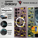 (แถมฟิล์ม) เคส FenixShield Crystal Hybrid [ BLACK CAT ] with MagSafe สำหรับ Samsung Galaxy S24 / S23 / S22 / Plus / Ultra / S23 FE