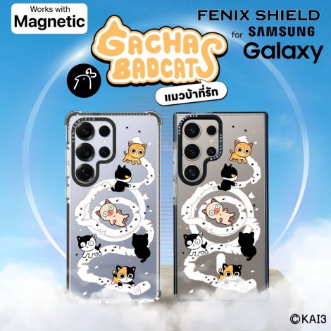 เคส FenixShield x Kai3 Gacha Badcats - [ Tissue Cat ] สำหรับ Galaxy S26 / S25 / S24 / S23 / FE / Plus / Ultra