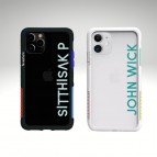 แผ่นพลาสติกกันรอย พิมพ์ชื่อ - ข้อความ (แนวนอน) สำหรับเคส Telephant NMDer Bumper iPhone 12 / 11 / Pro / Pro Max