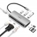 (รับประกัน 2 ปี) UGREEN USB Type C 9-in-1 Multifunction Adapter (3 USB 3.0 + HDMI + VGA + SD/TF + USB-C PD)
