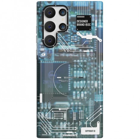 (แถมฟิล์ม) เคส ของแท้ Youngkit Futuristic Circuit สำหรับ Galaxy S25 / S24 / S23 / S22 / Plus / Ultra