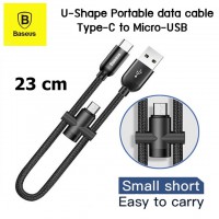 (มีรับประกัน) สายชาร์จ แบบสั้น Baseus ( Type-C + MIcro USB ) U-Shape portable data cable