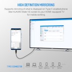 (มีรับประกัน) ROCK สายแปลง USB Type C to HDMI Cable (4K)