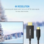 (มีรับประกัน) ROCK สายแปลง USB Type C to HDMI Cable (4K)