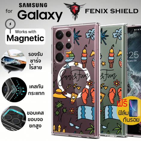 (แถมฟิล์ม) เคส FenixShield Crystal Hybrid [ SUMMER ] สำหรับ Samsung Galaxy S25 / S24 / S23 / S22 / Plus / Ultra / FE