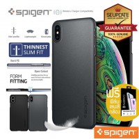 (ของแท้+ของแถม) เคส iPhone XS Max SPIGEN Thin Fit Slim Cover : Gunmetal