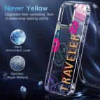 (แถมฟิล์ม) เคส FenixShield Crystal Hybrid [ TRAVELER ] สำหรับ iPhone 16e / 16 / 15 / 14 / 13 / 12 / Plus / Pro Max / mini