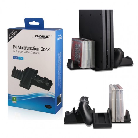 แท่นวางอเนกประสงค์พร้อมพัดลมระบายอากาศ Dobe Multifunctional Dock for Playstation 4 / Pro (มีช่องวางแผ่นเกมส์) แท่นวางอเนกประสงค์พร้อมพัดลมระบายอากาศ Dobe Multifunctional Dock for Playstation 4 / Pro (มีช่องวางแผ่นเกมส์)