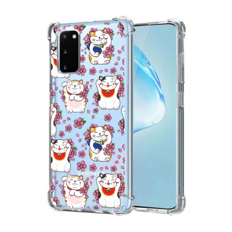 เคส Samsung Anti-Shock [ LUCKY CAT ] สำหรับ Galaxy S22 / S21 / Note20 / 10 / 9 / S20 / FE / S10 / S10e / Plus / Ultra / Lite